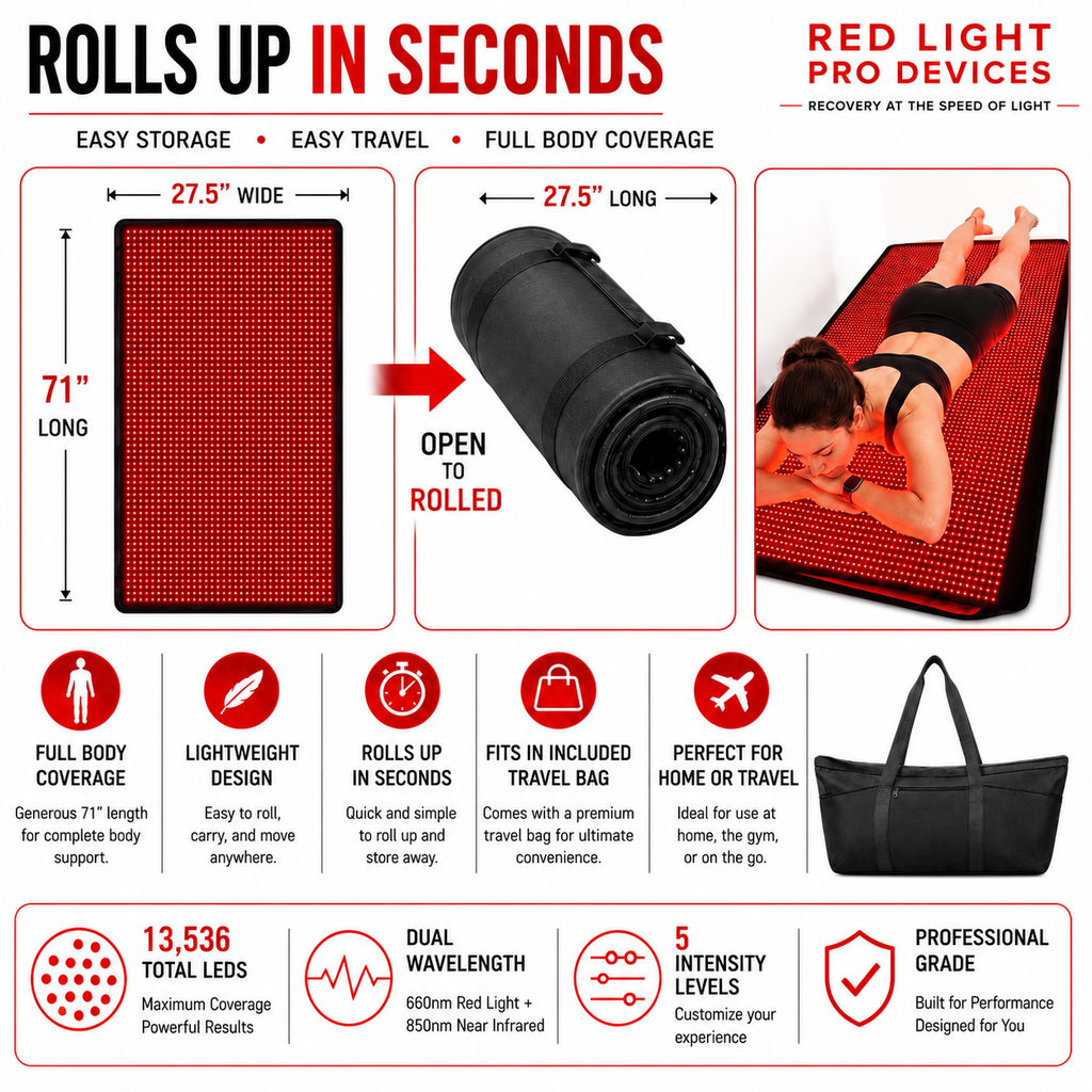 Red Light Therapy Blanket – Full Body Coverage | 660nm + 850nm Dual Wavelengths | 13,536 LEDs