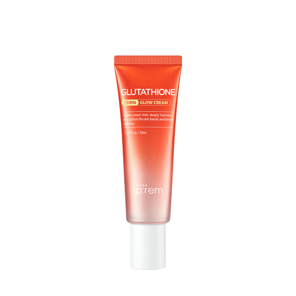 make p:rem Glutathione PDRN Glow Cream texture and packaging