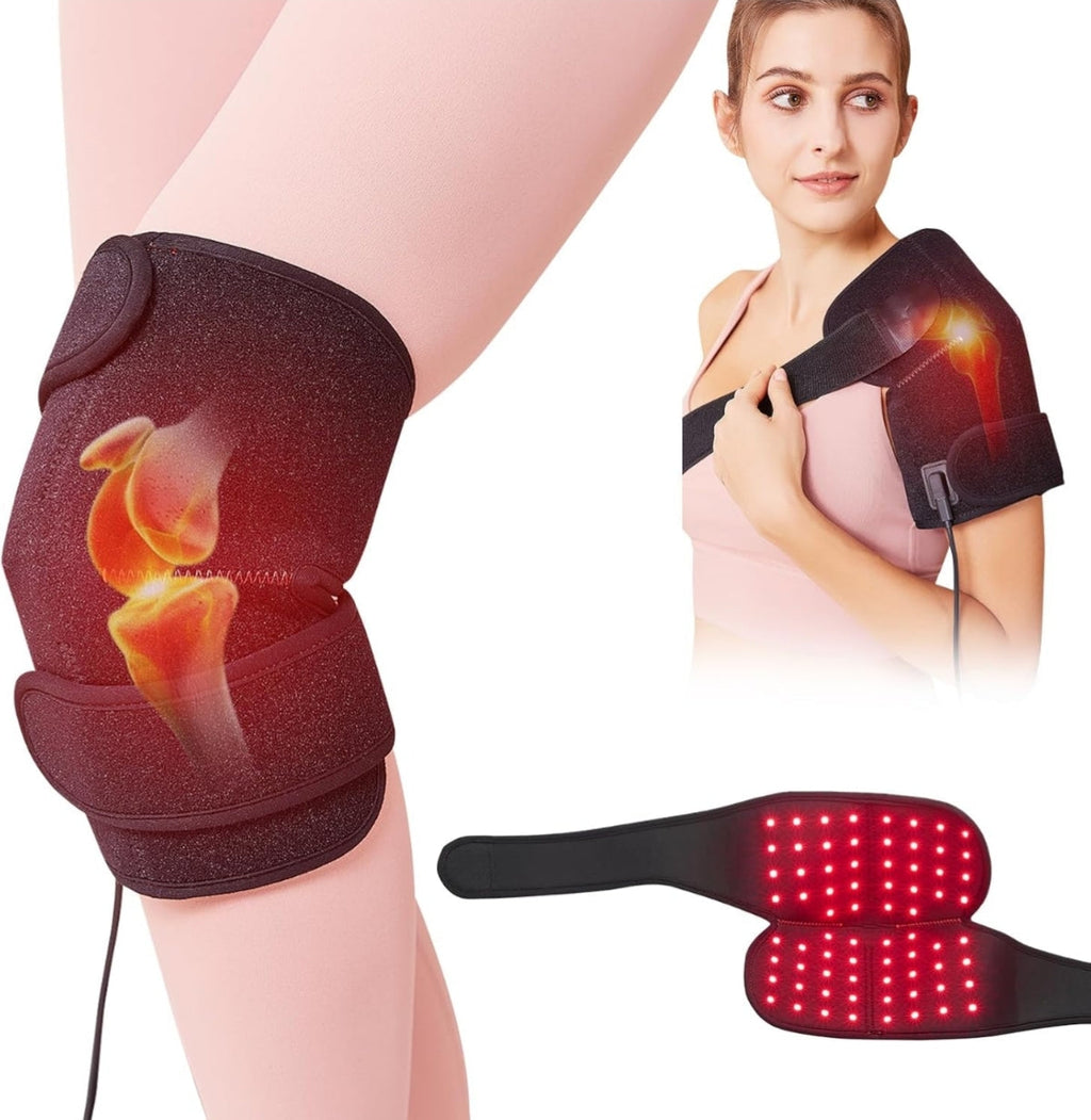 Open Box ALDIOUS Near Infrared & Red Light Device for Knee, 660nm & 850nm LED Red-Light-Therapy Knee Wrap, Wearable Redlight Knee Brace for Women Men