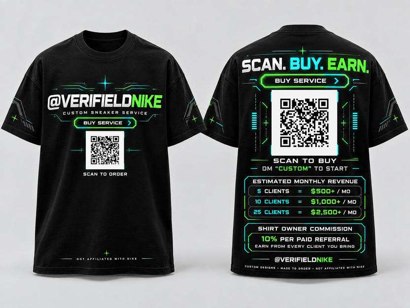 @VerifiedNike Scan. Buy. Earn. Custom Sneaker Service Tee