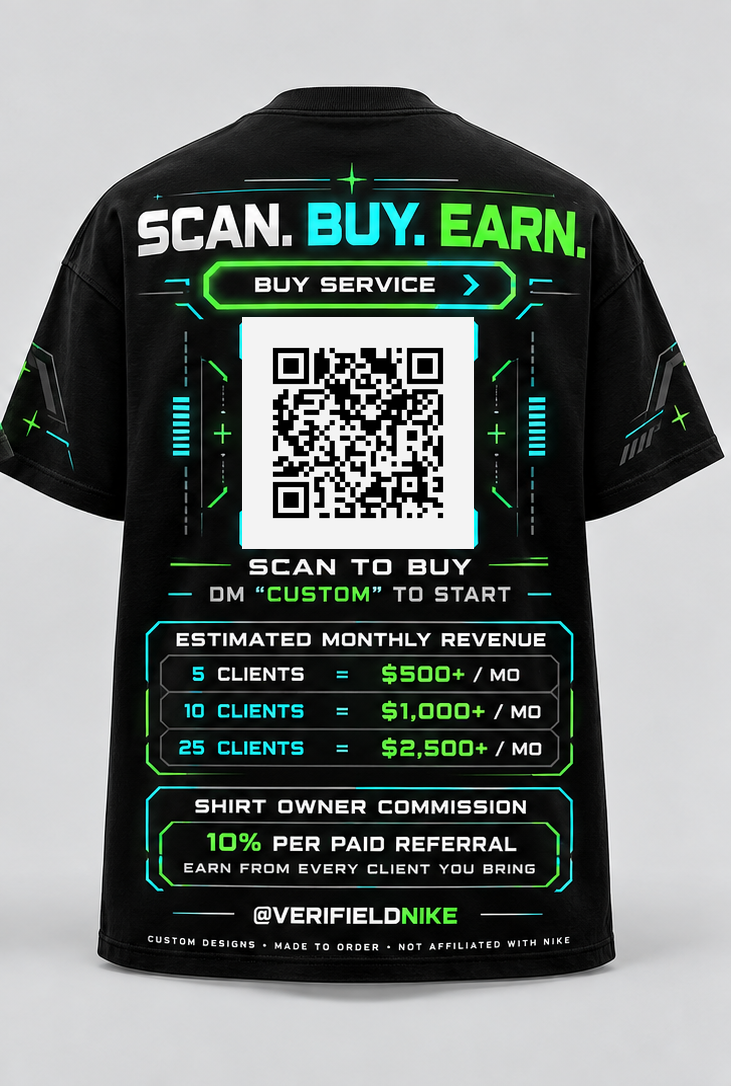 @VerifiedNike Scan. Buy. Earn. Custom Sneaker Service Tee